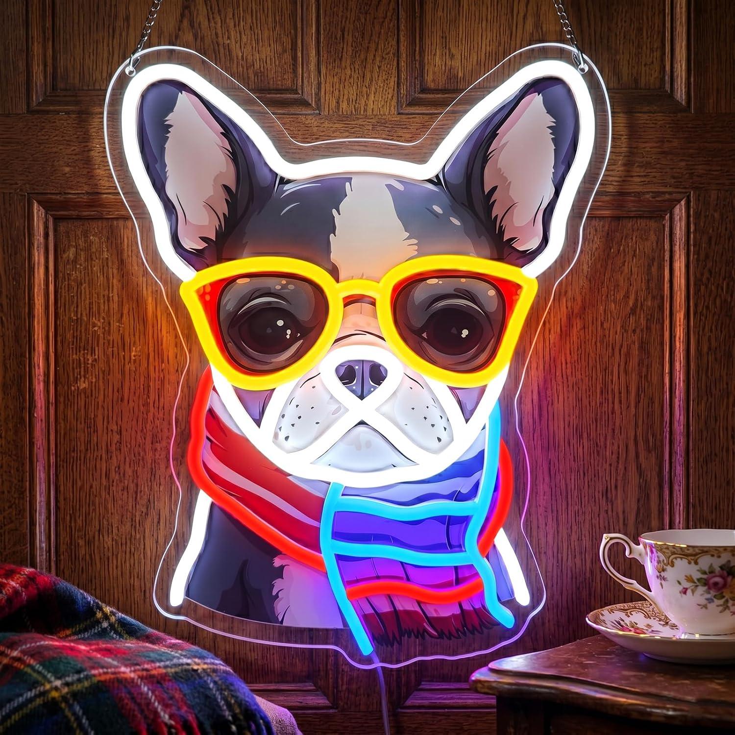 Men'S Grooming Dc - French Bulldog Neon Sign Dimmable LED