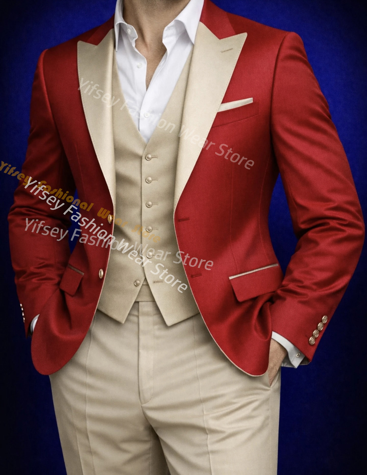 Red Full Men Suit Set Wedding  - Men'S Grooming Brands recension och pris