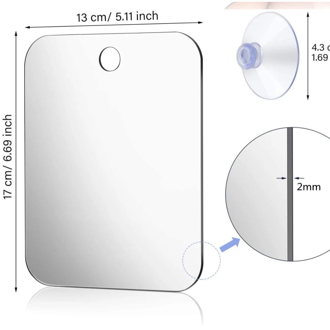 HTMCK Acrylic Shower Mirror wi - Men'S Grooming Mirror recension och pris