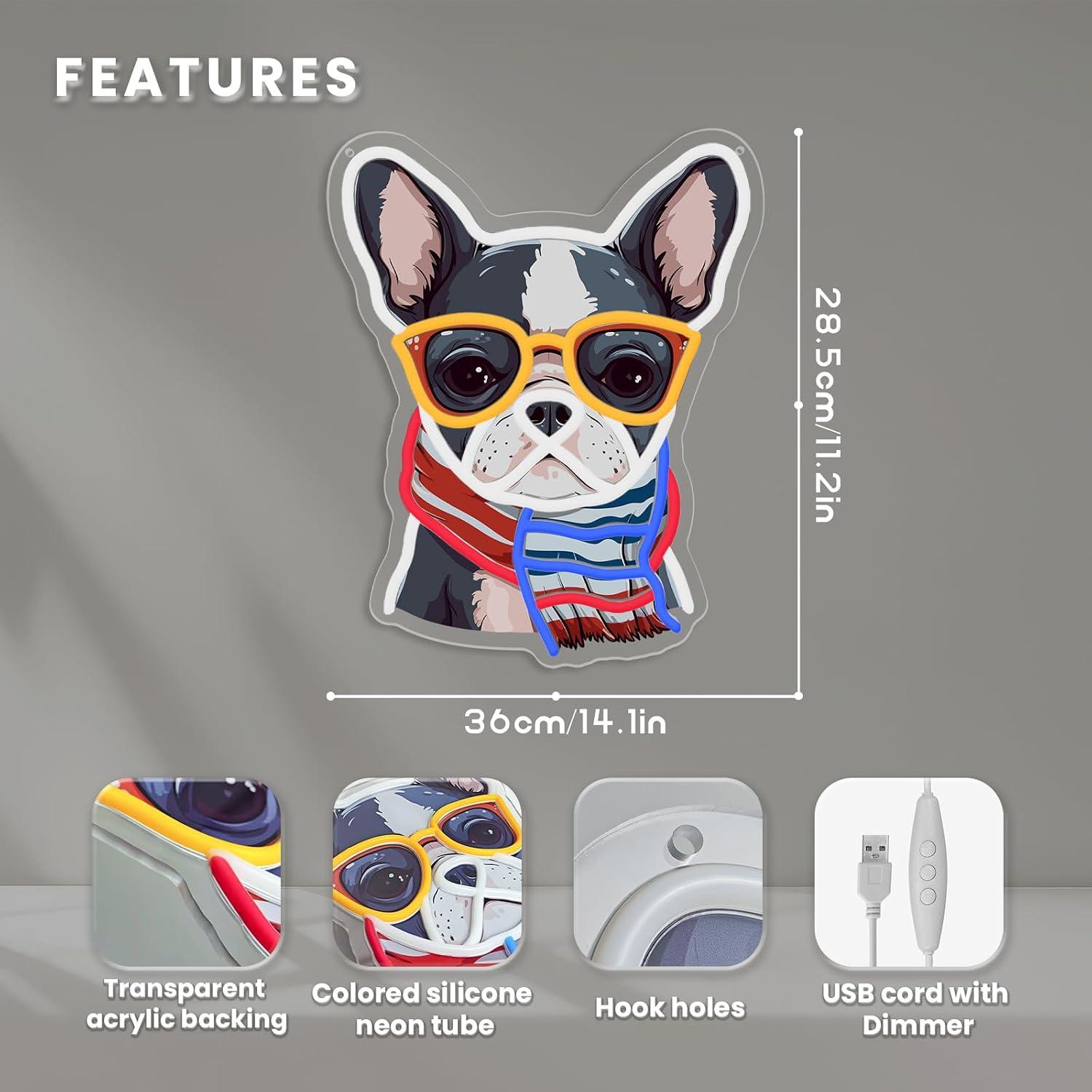 French Bulldog Neon Sign Dimma - Men'S Grooming Dc recension och pris